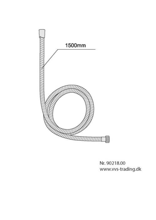 Bruseslange 150 cm krom - REN